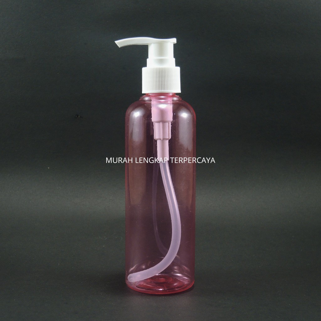 BOTOL PUMP 250ML PINK TUTUP PUTIH