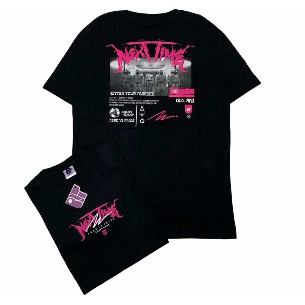 T-SHIRT BAJU ORIGINAL SQUIDS GAME PINK ORIGINAL NEXT-TIME FREESTICKER / SHIRT ORIGINAL