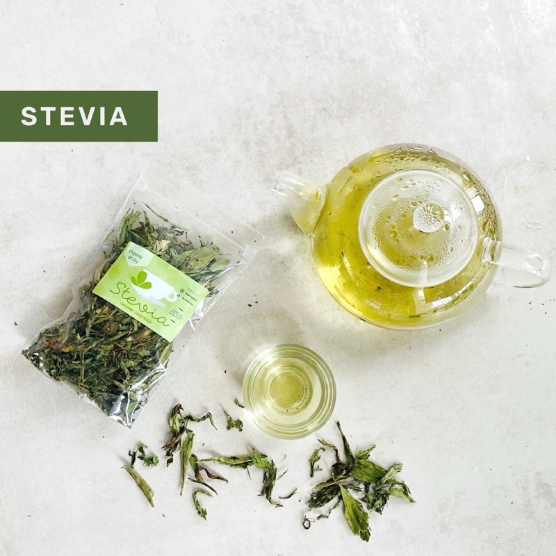 Organic&amp;Joy •Teh Daun Stevia Leaf Tea (Pemanis alami,anti diabetes,murni stevia kering,teh herbal,tisane, teh lavender/teh bunga mawar/jasmine tea/teh herbal alami)