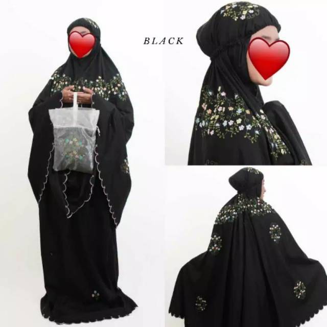 Mukena Bordir Bahan Katun Minyak + Tas Cantik