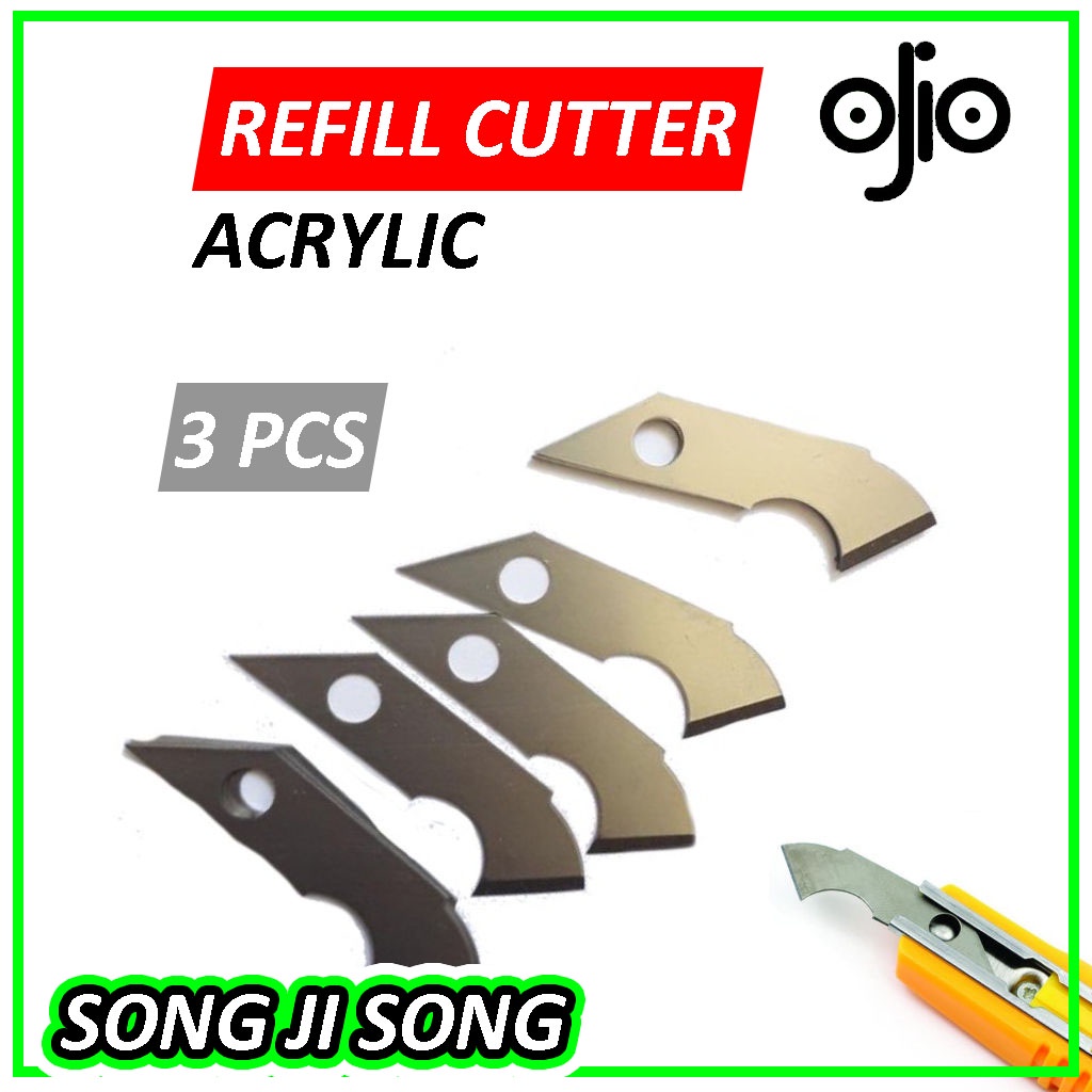 

3 pcs Refill Mata Cutter Acrylic / Refill Pisau Pemotong Mika Akrilik