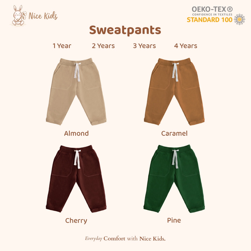 Nice Kids - Unisex Sweatpants Celana panjang Jogger anak Legging anak unisex  (1-4 Tahun)