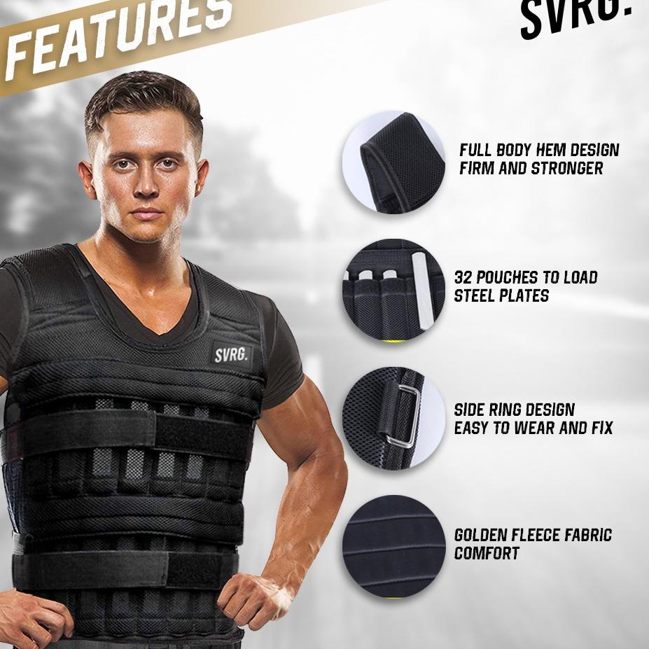 Hot Quality Svarga Adjustable Weighted Vest - Wrist &amp; Ankle Weight - Rompi Beban