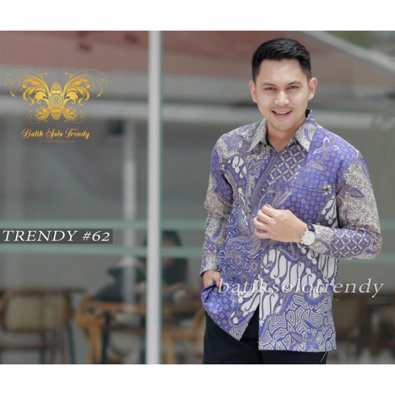 MOTIF 221 KEMEJA BATIK / BAJU BATIK LENGAN PANJANG KAIN HALUS MURAH LAPIS FURING