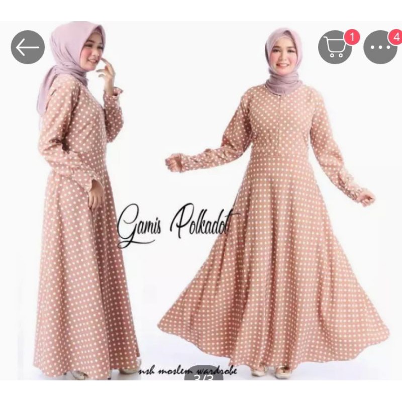 Gamis  polkadot Gamis wanita terlaris