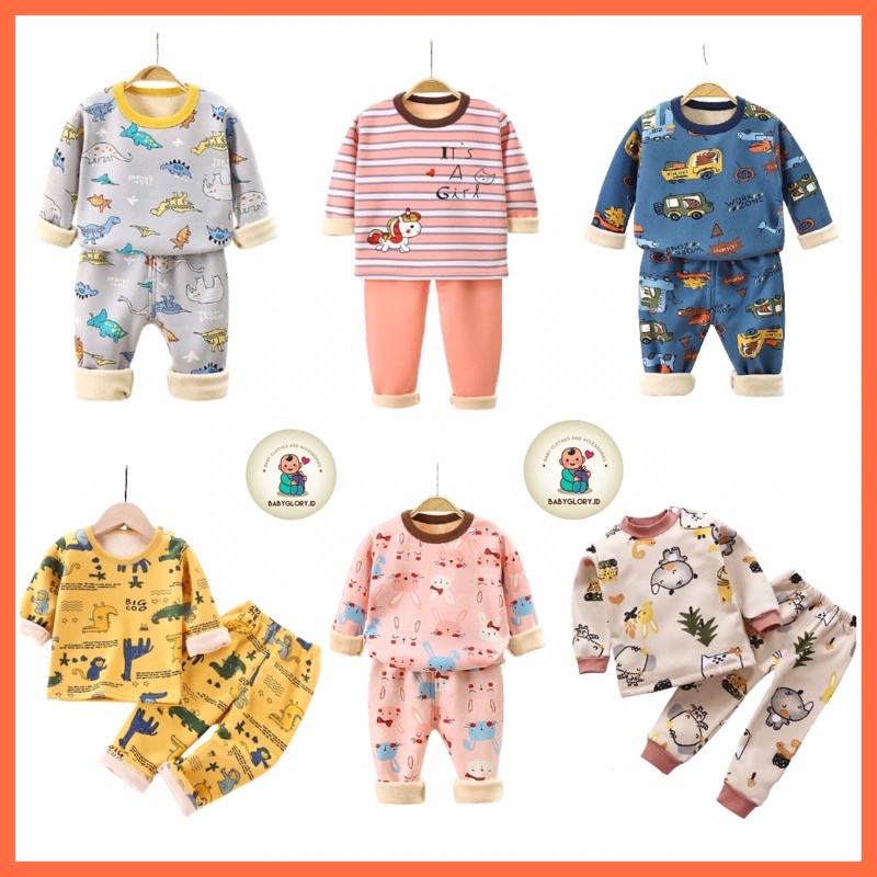 Setelan Lengan Panjang Premium Anak Laki Laki Perempuan Import / Setelan Piyama Anak Import / Baju Tidur Anak