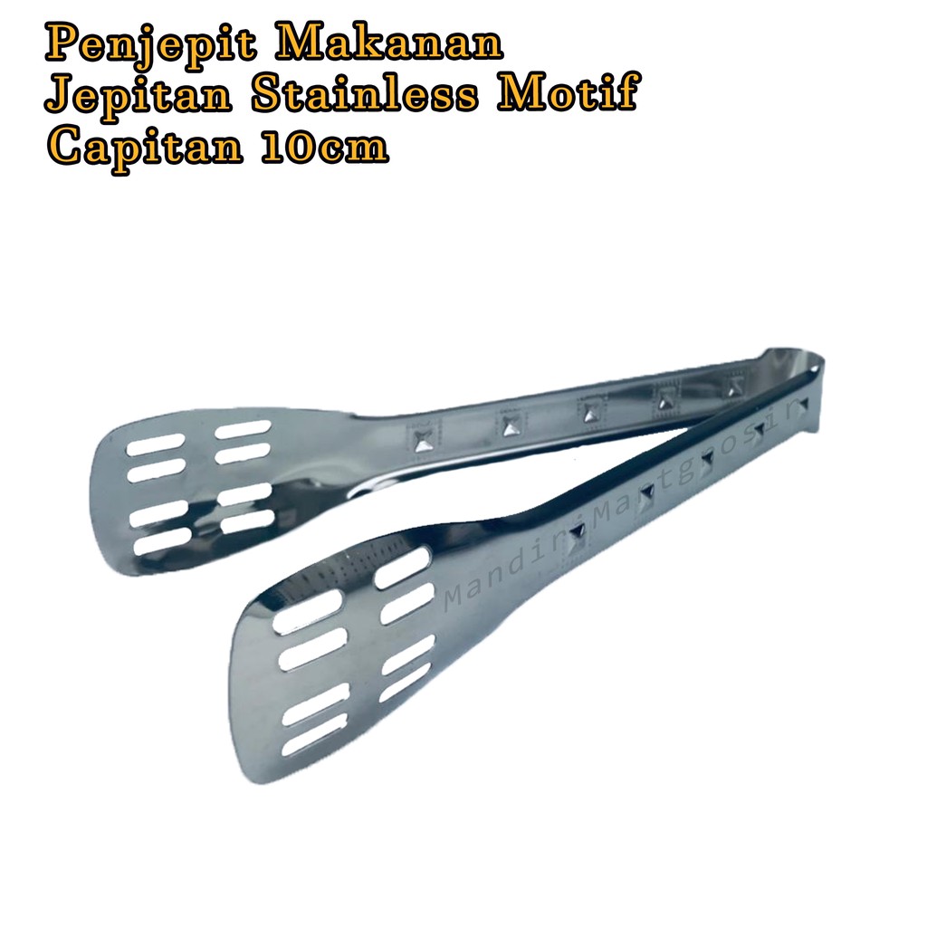 Jepitan Stainless Motif *Penjepit Makanan * 10cm