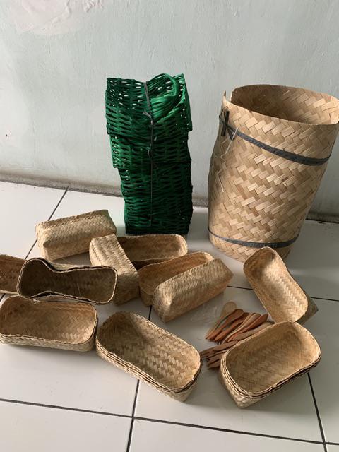 Besek Natural/ Blicing 22x8 Besek Persegi Panjang Besek Bambu Besek Anyaman Bambu Besek Handuk Besek