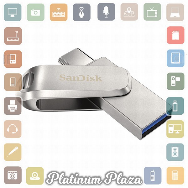 SanDisk Ultra Dual Drive Luxe USB Type C 3.1 Flashdisk 128GB - SDDDC4 - Silver`3B0HAB-