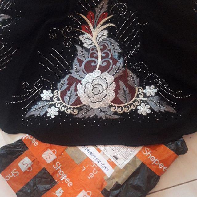 Rok Duyung Bordir Kombinasi Plisket Motif Bunga Allamanda Premium Quality