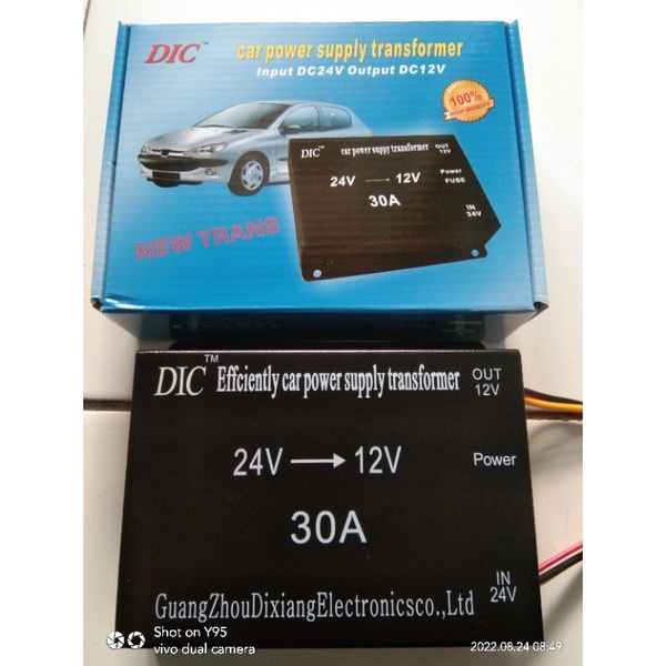 Step Down 30A dc 24v ke 12v merek DIC High Quality car power supply transformer