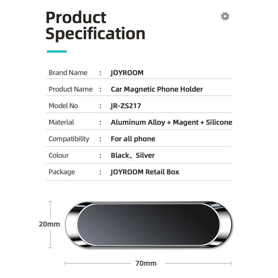 Joyroom Magnetic Mobile Phone Holder Model Oval-ZS217 Dudukan HP Mobil