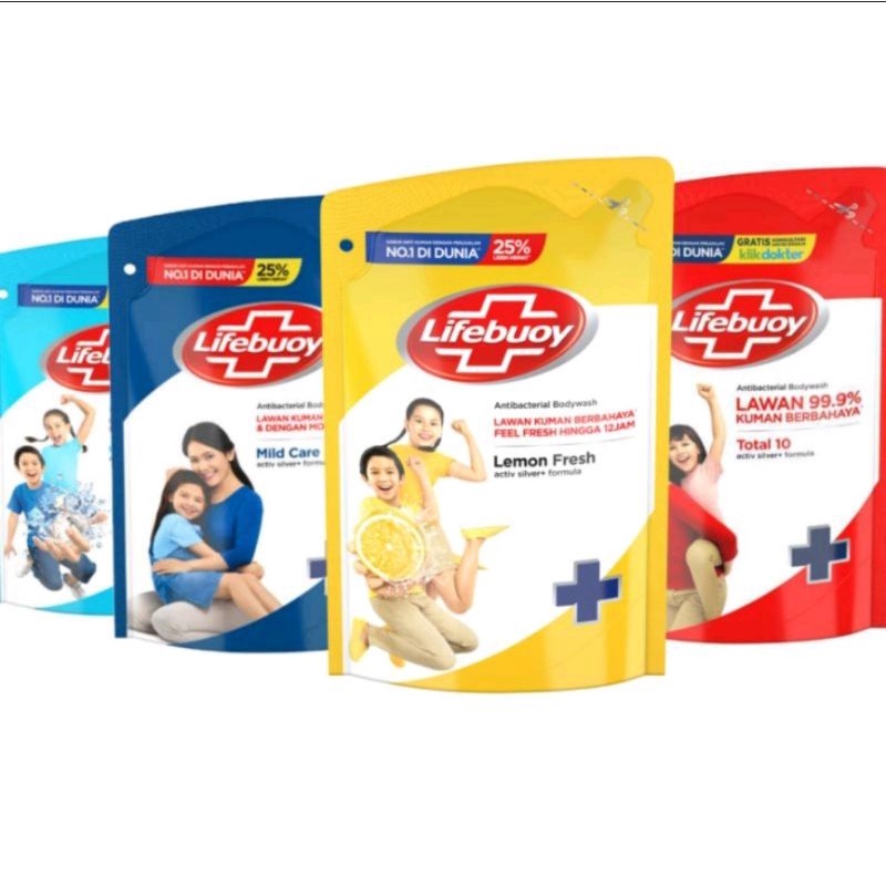 LIFEBUOY Sabun Mandi ANTIBACTERIAL BODY WASH - SABUN CAIR LIFEBUOY 400 ML / SABUN MANDI LIFEBUOY / Lifebouy refill cair total 10 / Sabun mandi Anti Septik