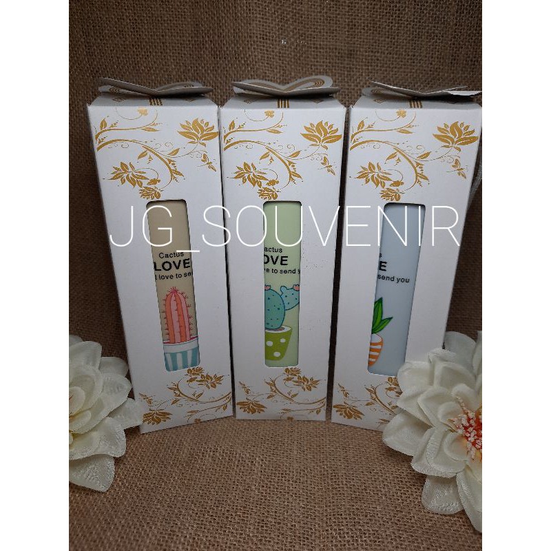 BOTOL MINUM KACA MOTIF KAKTUS 450ML KEMAS BOX SOUVENIR PERNIKAHAN MURAH DAN UNIK-2