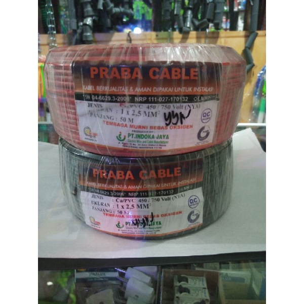 50m FULL PRABA Kabel NYA 2,5mm SNI