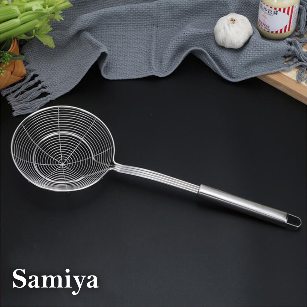 saringan strainer skimmer gorengan dapur spider mesh strainer 16cm / colander spider stainless