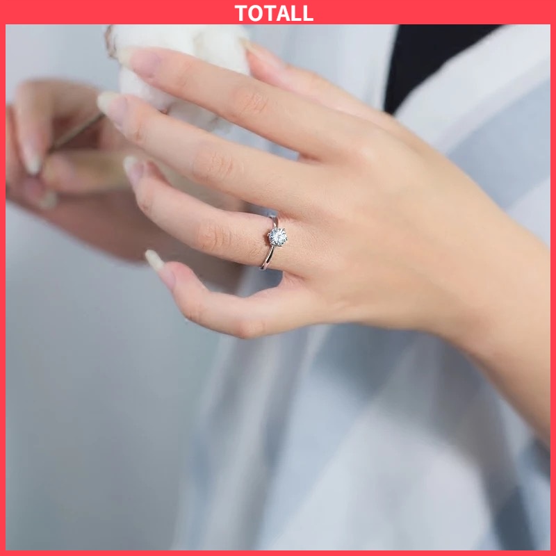 [✅READY STOCK] 1PCS Cincin Lapis Emas dengan Batu Zircon untuk Wanita engagement ring Wedding ring  Penjualan Panas Mode