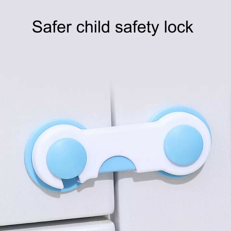 Pengaman Pintu Laci Lemari Pengait Penahan Kulkas Pengunci Furniture Baby Safety Lock