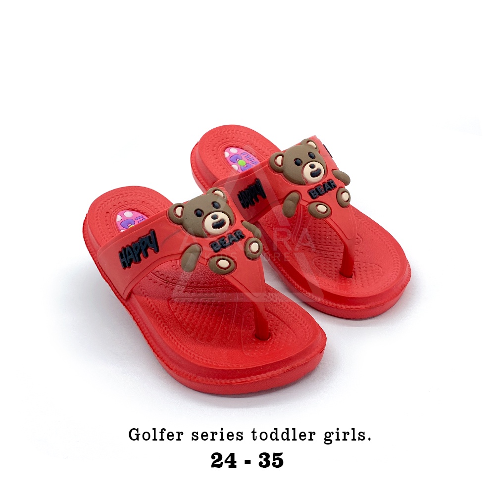 Sandal Jepit Anak perempuan 2-9 Tahun Model Karakter Bear Lucu