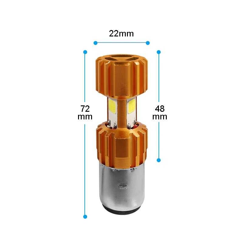 Lampu Motor H6 Headlight LED BA20D 2000LM 6500K 1 Gold