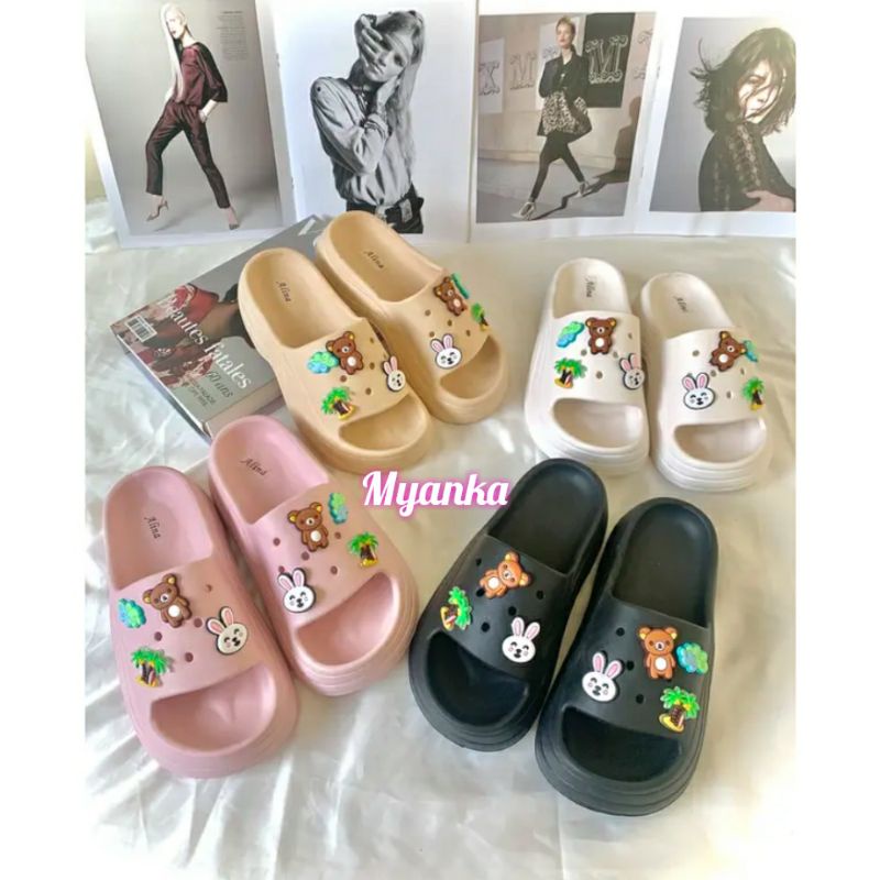 Myanka jelly shoes sendal wedges Fuji