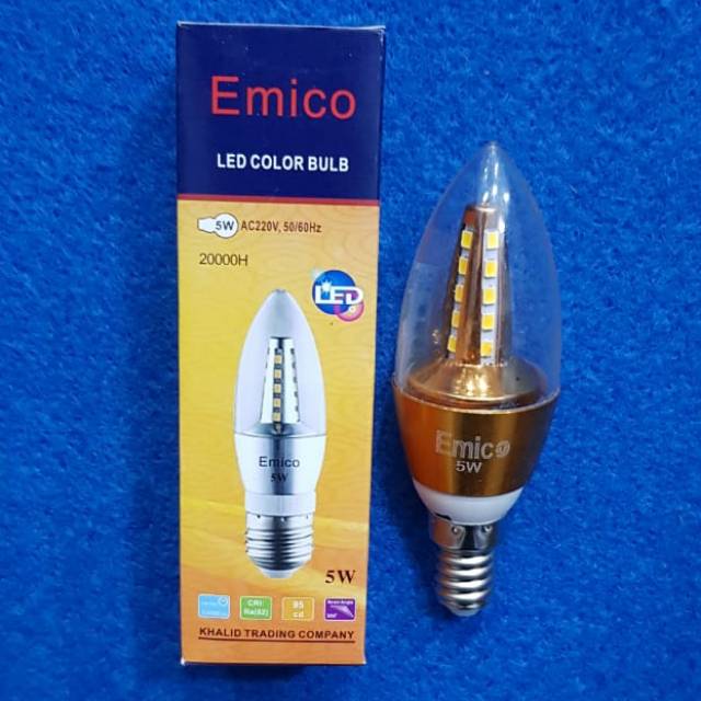 Lampu LED candle E14  & E27 emico 5 Watt 5w/ Lampu jantung E14  & E27emico 5 watt