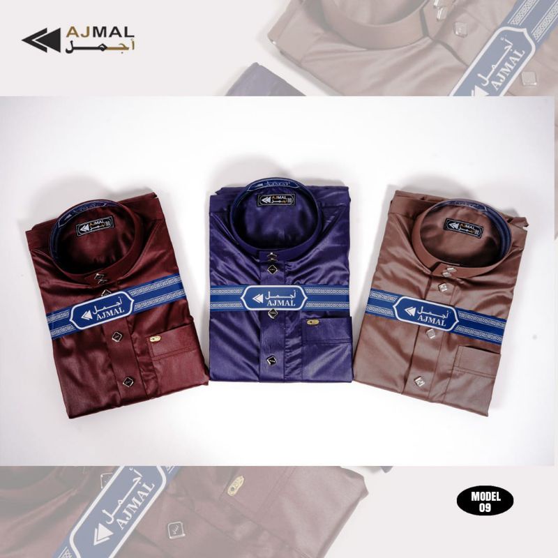 Jubah Ajmal Polister Kancing Ekslusif Non Manset