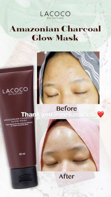 LACOCO AMZONIAN CHARCOCAL HLOE MASK NASA, MASKER WAJAH, WAJAH BESIH CERAH