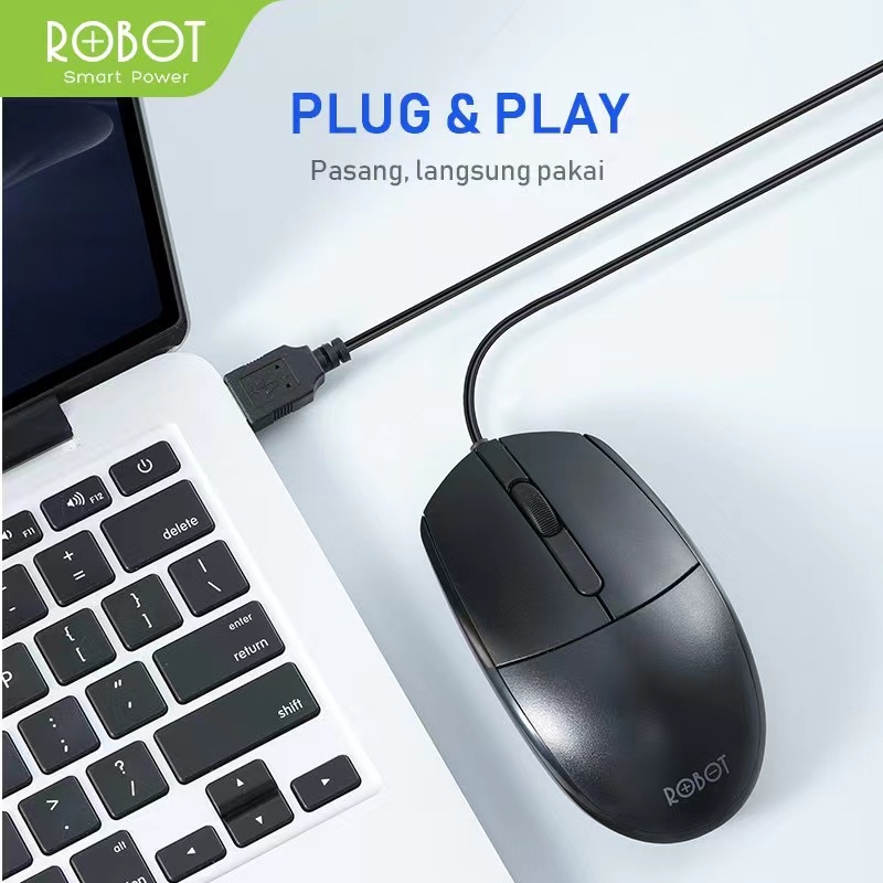 ROBOT Office Mouse Wired  M120 1000 DPI - Garansi Resmi 1 tahun