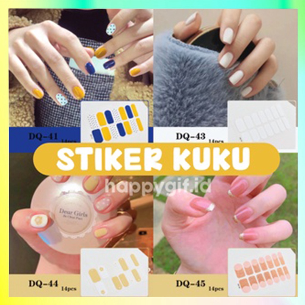 Premium Nail Art Sticker DQ Series 14 Pcs Durable Part 2 KU030