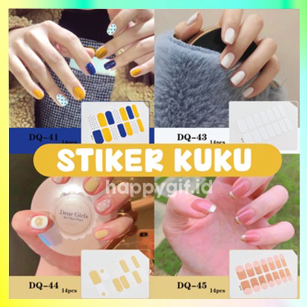 Premium Nail Art Sticker DQ Series 14 Pcs Durable Part 2 KU030