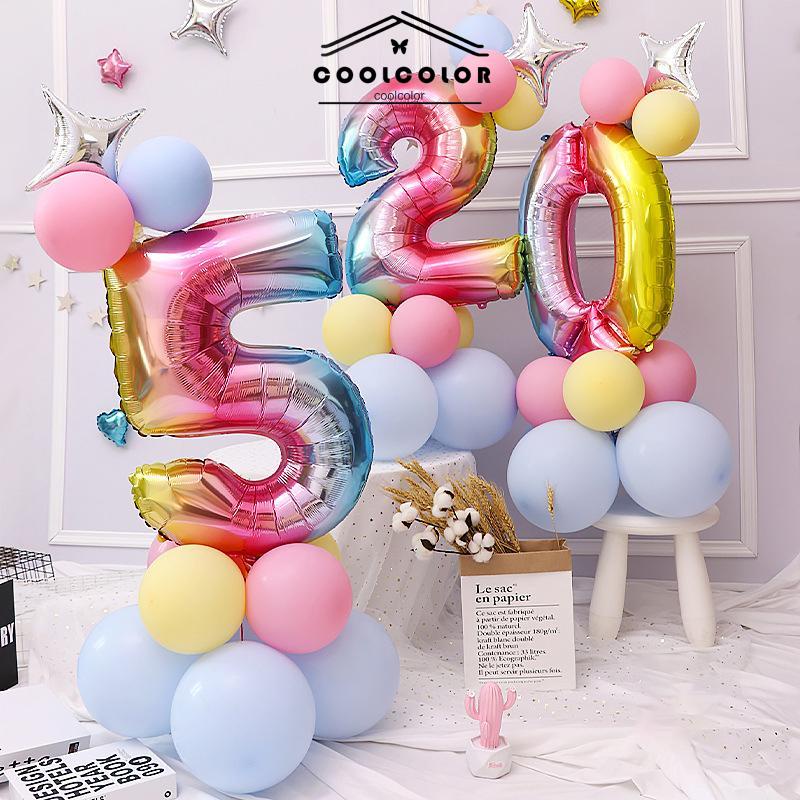 COD 32 inch digital aluminium foil aluminium film balon gradien warna pesta ulang tahun pengakuan pernikahan pernikahan- cl