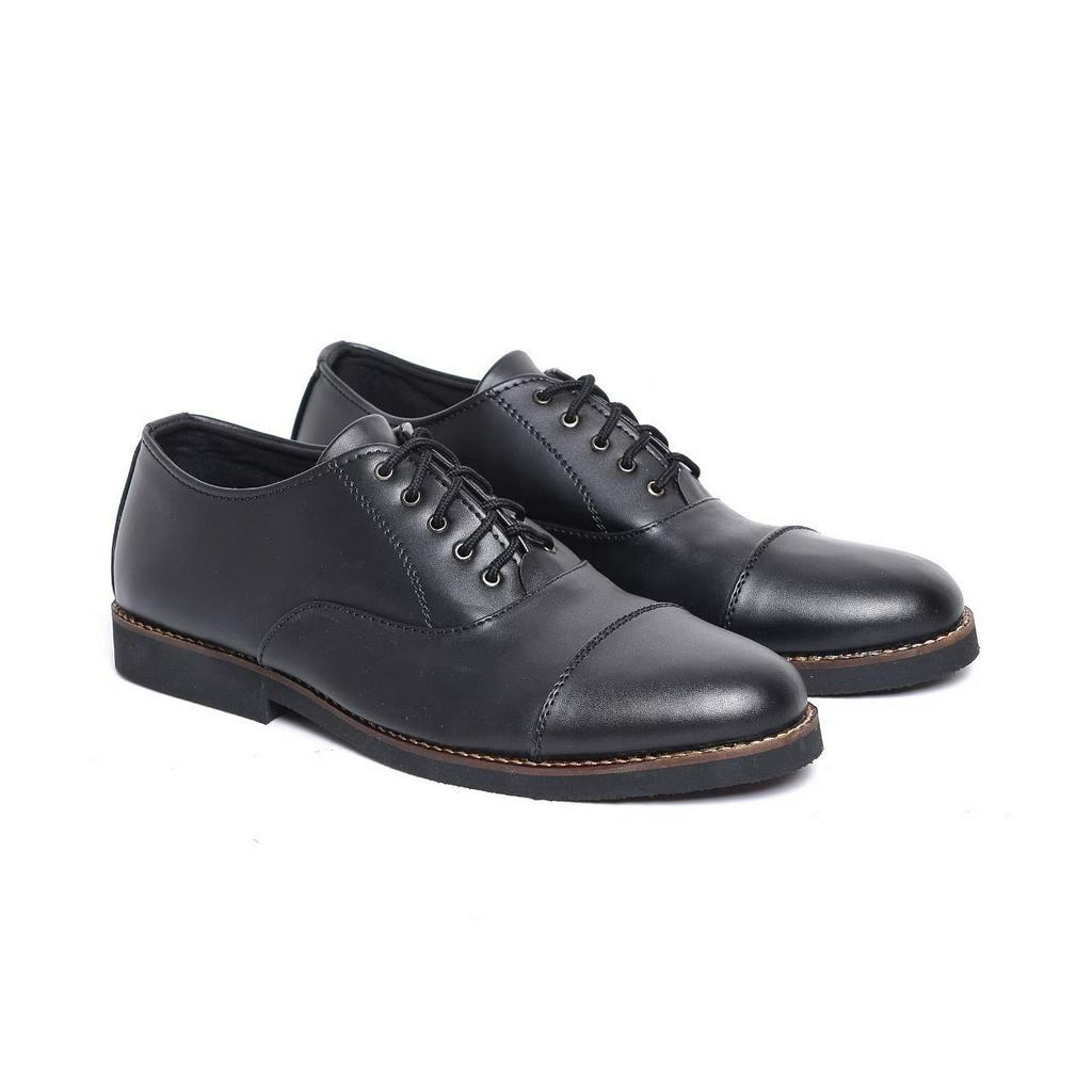 Sepatu Pantofel Formal Pria Casual Hitam Tali Original