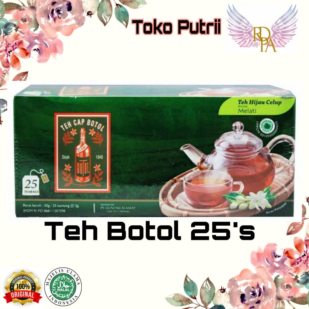 

Teh Cap Botol Celup 25s 50 gr. Teh Hijau Celup Aroma Melati