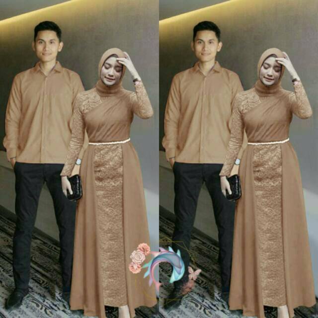 Baju Couple Keluarga Couple Kekinian Terbaru Couple Dress Brukat Muslim Couple Dress Couple Gamis Sy