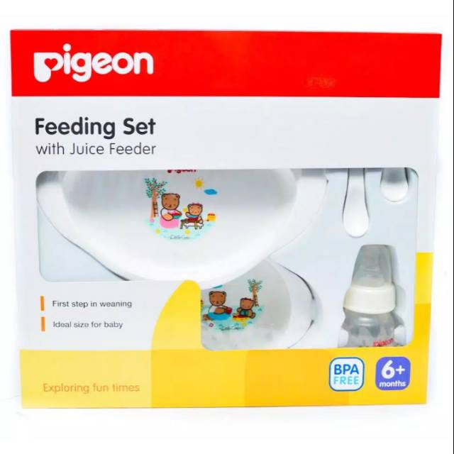 Pigeon Feeding Set With Juice Feeder Set Alat Makan Bayi