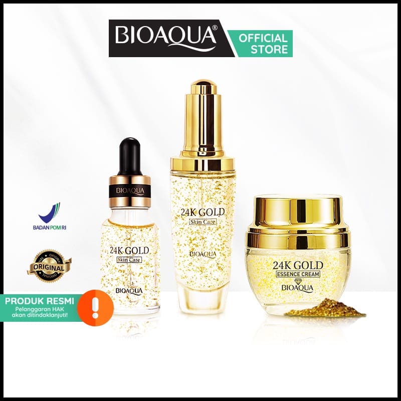 [BPOM] BIOAQUA Serum 24K Gold Essence Cream | 24k Gold Serum | 24k Gold Eye Cream | 24k Gold Body Wash | 24k Gold Toner