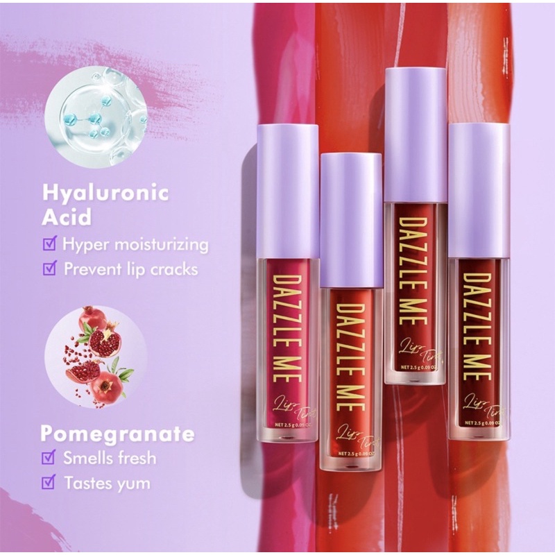 DAZZLE ME - Ink Licious Lip Tint BPOM Mattedorable Long Lasting Liptint Hyper Moisturizing Waterproof Transferproof Tahan Lama Awet Melembabkan Viral Lip Stain Original