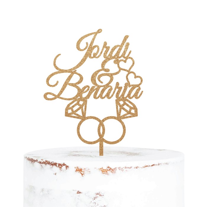 Custom Cake Topper Akrilik Wedding Nama Pasangan Caketopper Pernikahan