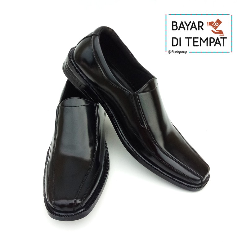 FIURI SB 6 – SEPATU PANTOFEL 38-44 HITAM PRIA POLOS – SEPATU FORMAL PRIA POLOS – SEPATU SEKOLAH HITAM - SEPATU KERJA KANTOR - PANTOPEL MURAH PROMO - FASHION PRIA