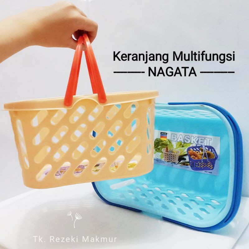 Keranjang Plastik serbaguna bergagang/Keranjang Sampo berongga / Keranjang serbaguna