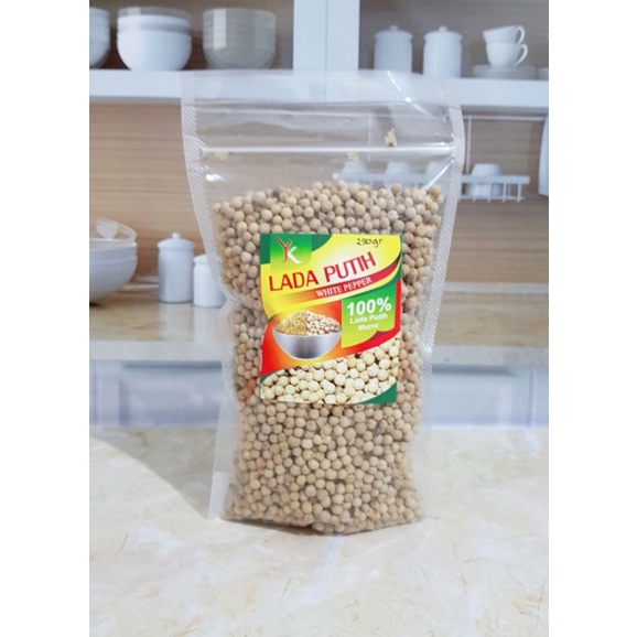 

Lada putih butiran 250gr/white pepper/asli 100%/kemasan klip murah
