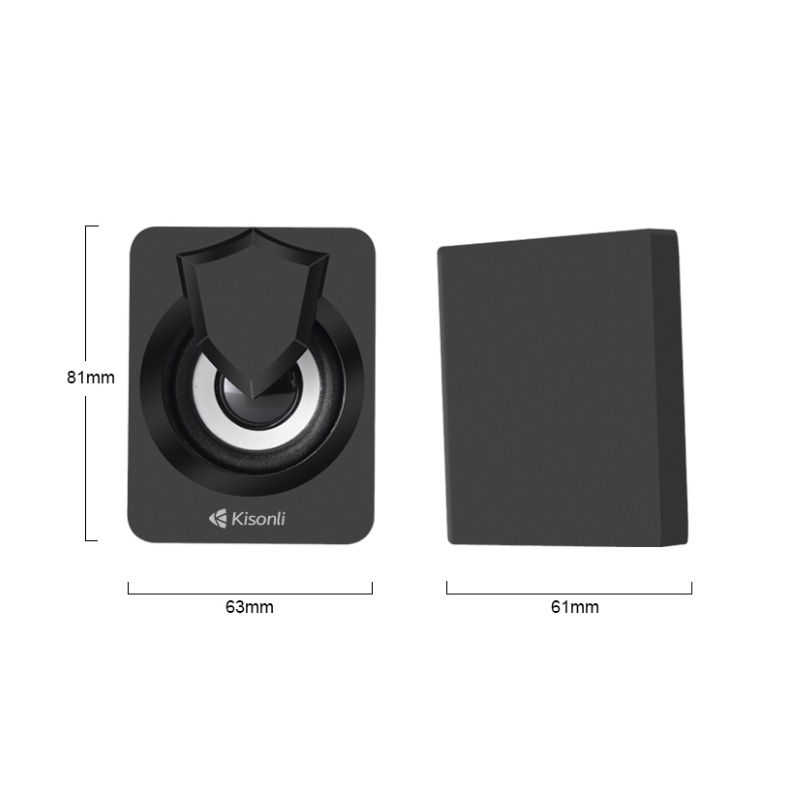KISONLI - Speaker 2.0 Komputer / Laptop Multimedia Lampu LED L-1030 Hitam-7
