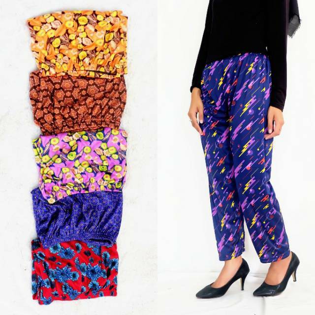 LEGGING PANJANG WANITA - Celana Aladin Los Hyget Bunga Jumbo Motif