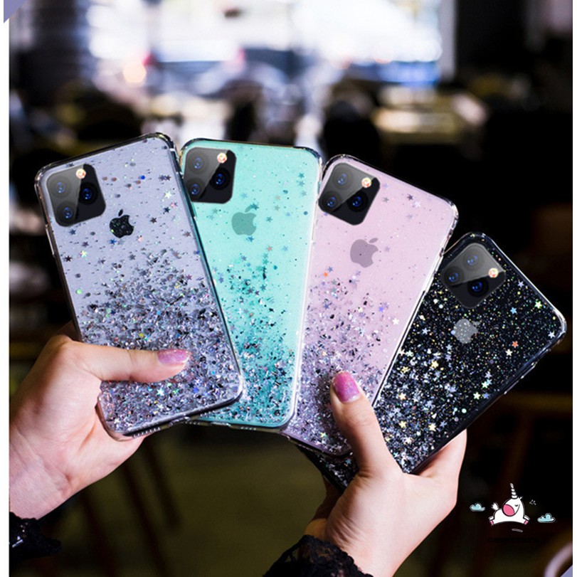 Soft Case Aksen Glitter Untuk Realme C15 C11 C12 6 5 5s 5i