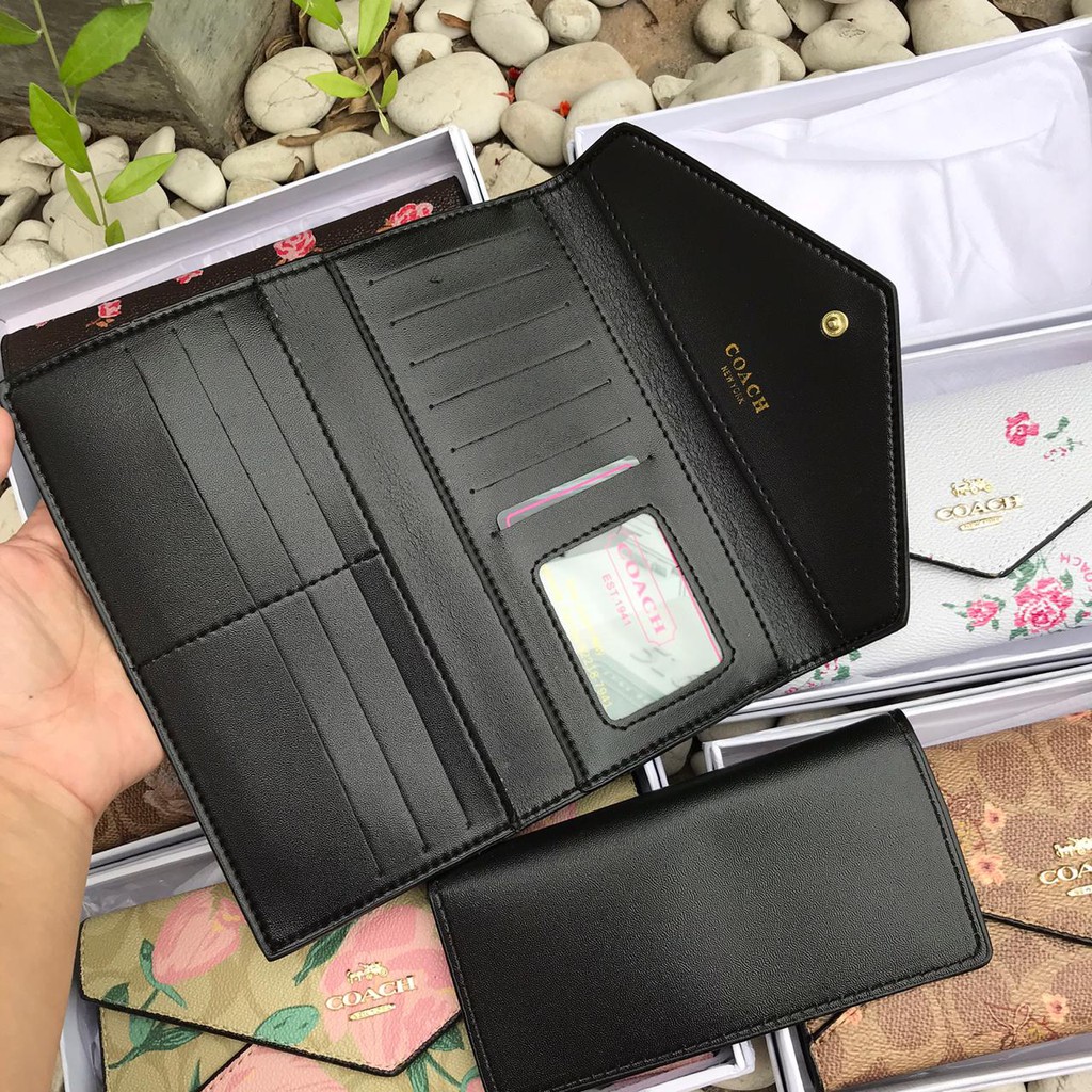 RESTOCK DOMPET WANITA COACH ENVELOPE 2in1 (dompet + dompet kartu) FREE BOX COACH 6 MOTIF