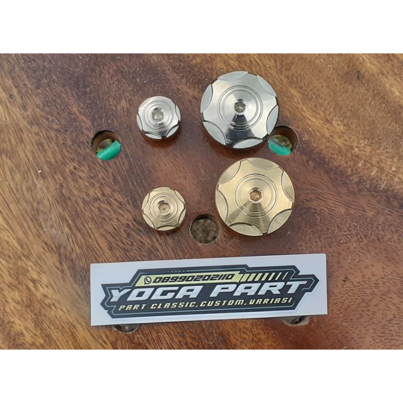 Baut Tutup pemanis Magnet Magnit maghnet L Kuningan chrome Honda CB GL Megapro Tiger grand kharisma 