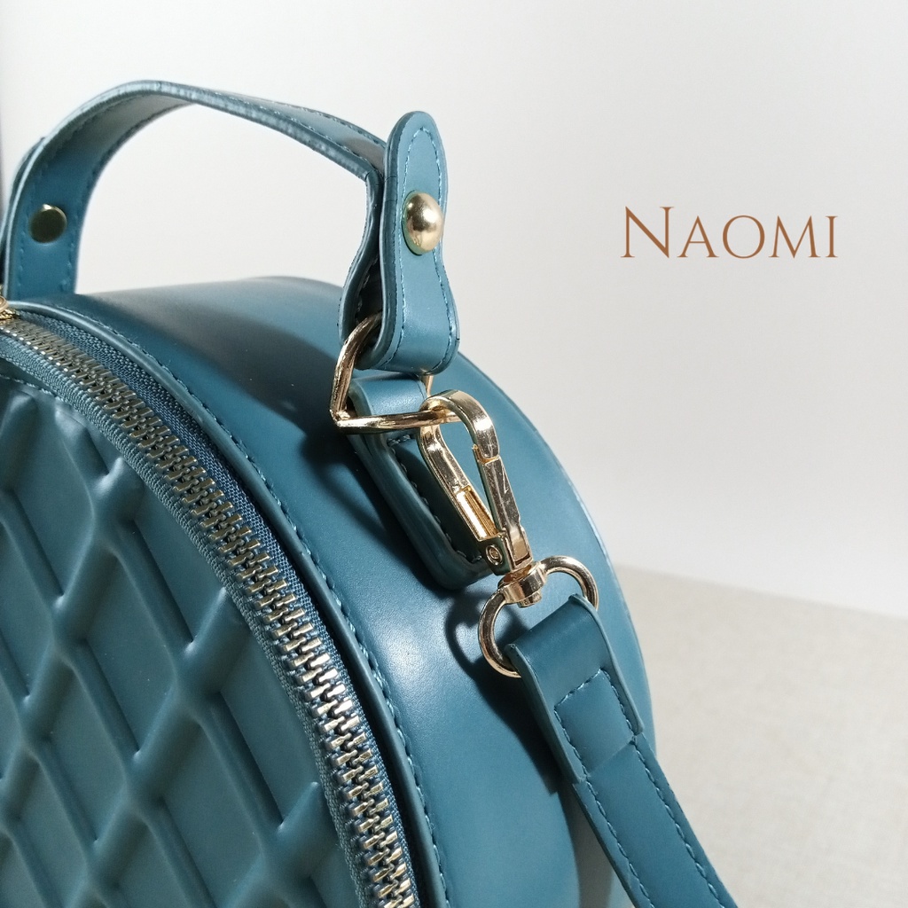 NAOMI - Premium Last stok no restock Allena Bag Tas Fashion Wanita Tas - Sling Bag - Tas Impor - Tas Premium - Berkualitas - tas naomi - tas motif waffle - naomi bag - tas bulat - tas circle - tas wafer