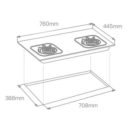 FOTILE Kompor Tanam kaca 2 Tungku GAG76202 - BUILT IN