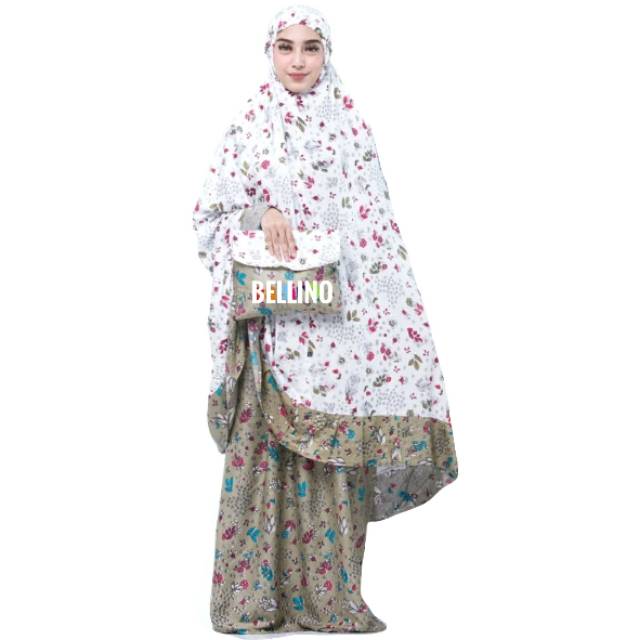 Mukena + Tas Alat Sholat Wanita Ukuran Super Jumbo Remaja Dewasa Motif Kalem Dilara 124 Bahan Rayon